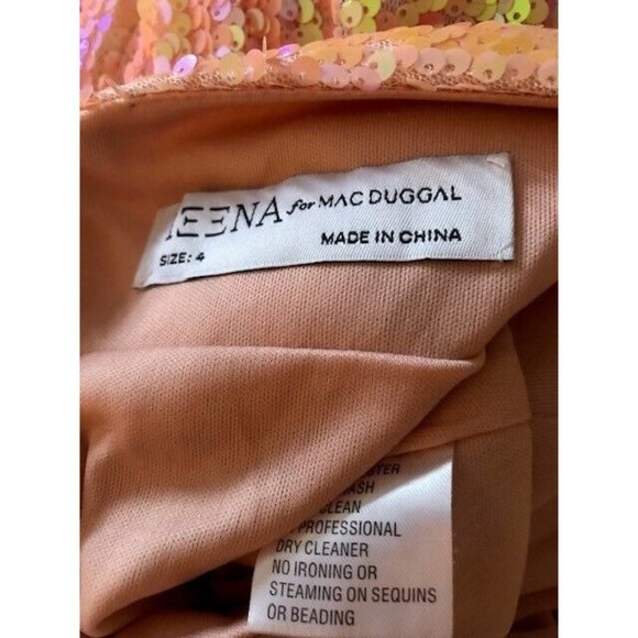 NWT $398 IEENA FOR MAC DUGGAL STRAPLESS PINK SEQUIN GOWN STYLE 26980 SIZE 4 - Picture 6 of 7